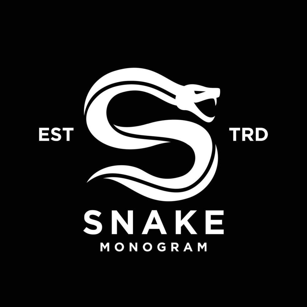 s serpiente inicial letra logo icono diseño vector