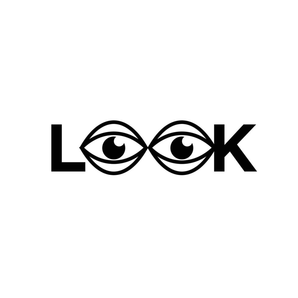 Eye Letter look logo icon design template vector