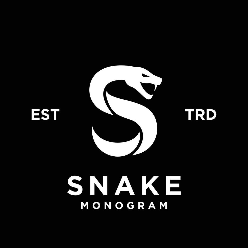 S Snake initial letter logo icon design vector