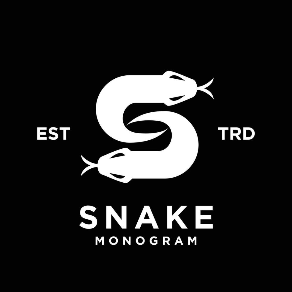 S Snake initial letter logo icon design vector