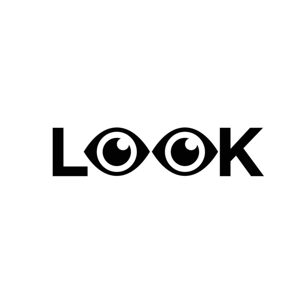Eye Letter look logo icon design template vector