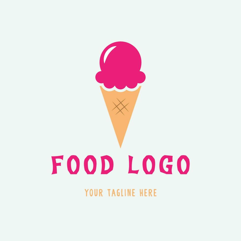 El e ilustracion de fresa hielo crema logo vector