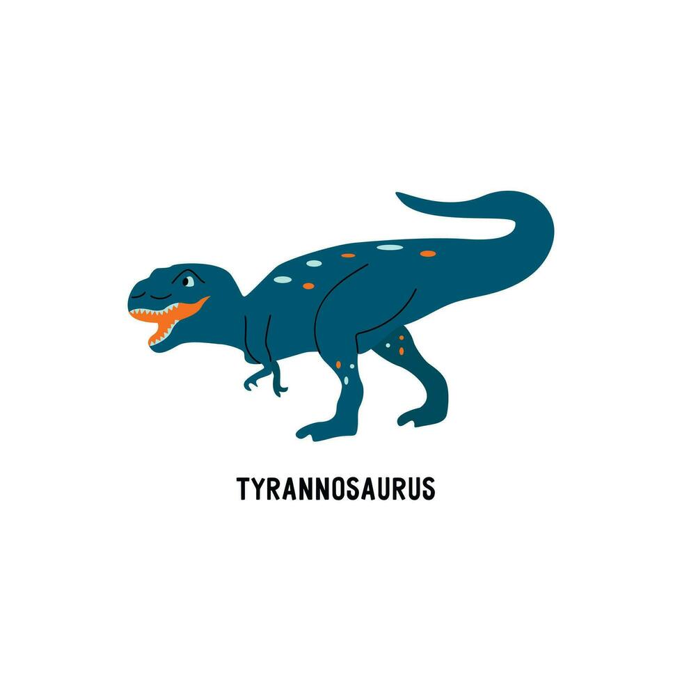 Tyrannosaurus rex dinosaur. Card vector illustration hand drawn