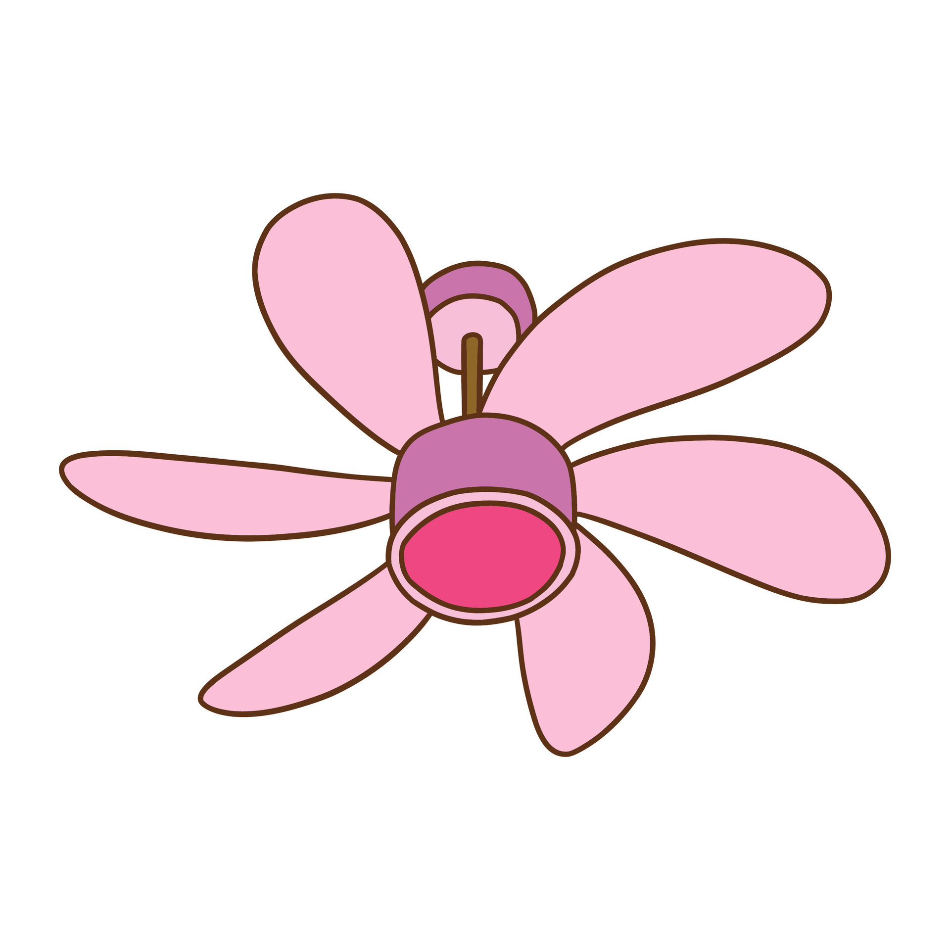 Ceiling fan pink color. Vector hand drawn 26780452 Vector Art at Vecteezy