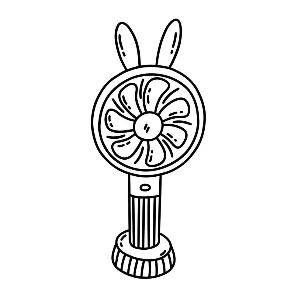 Small cute fan with ears. Vector doodle