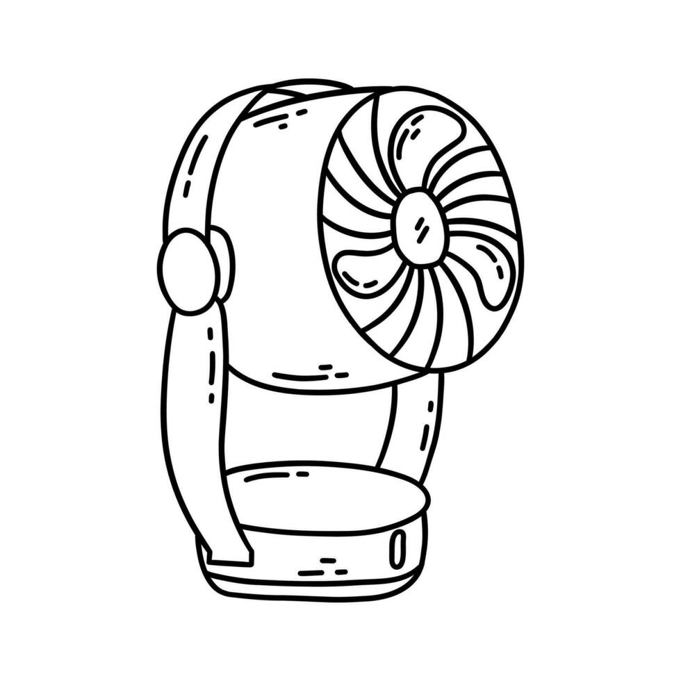 Cute desktop electrical fan. Vector doodle