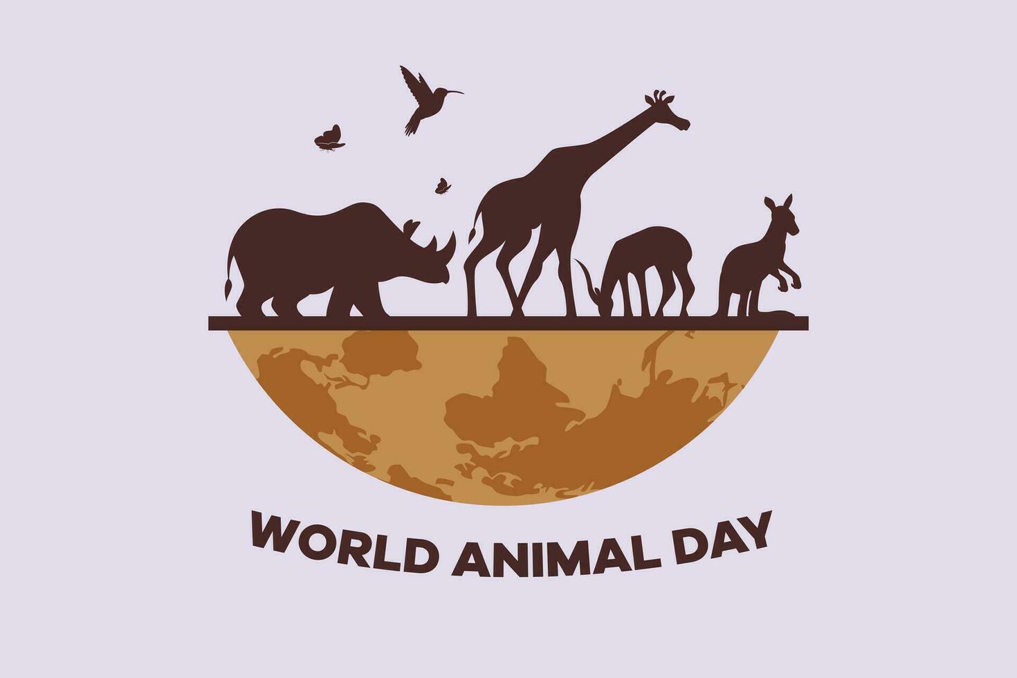 World Animal Day on October 4 concept. Colored flat vector illustration isolated.