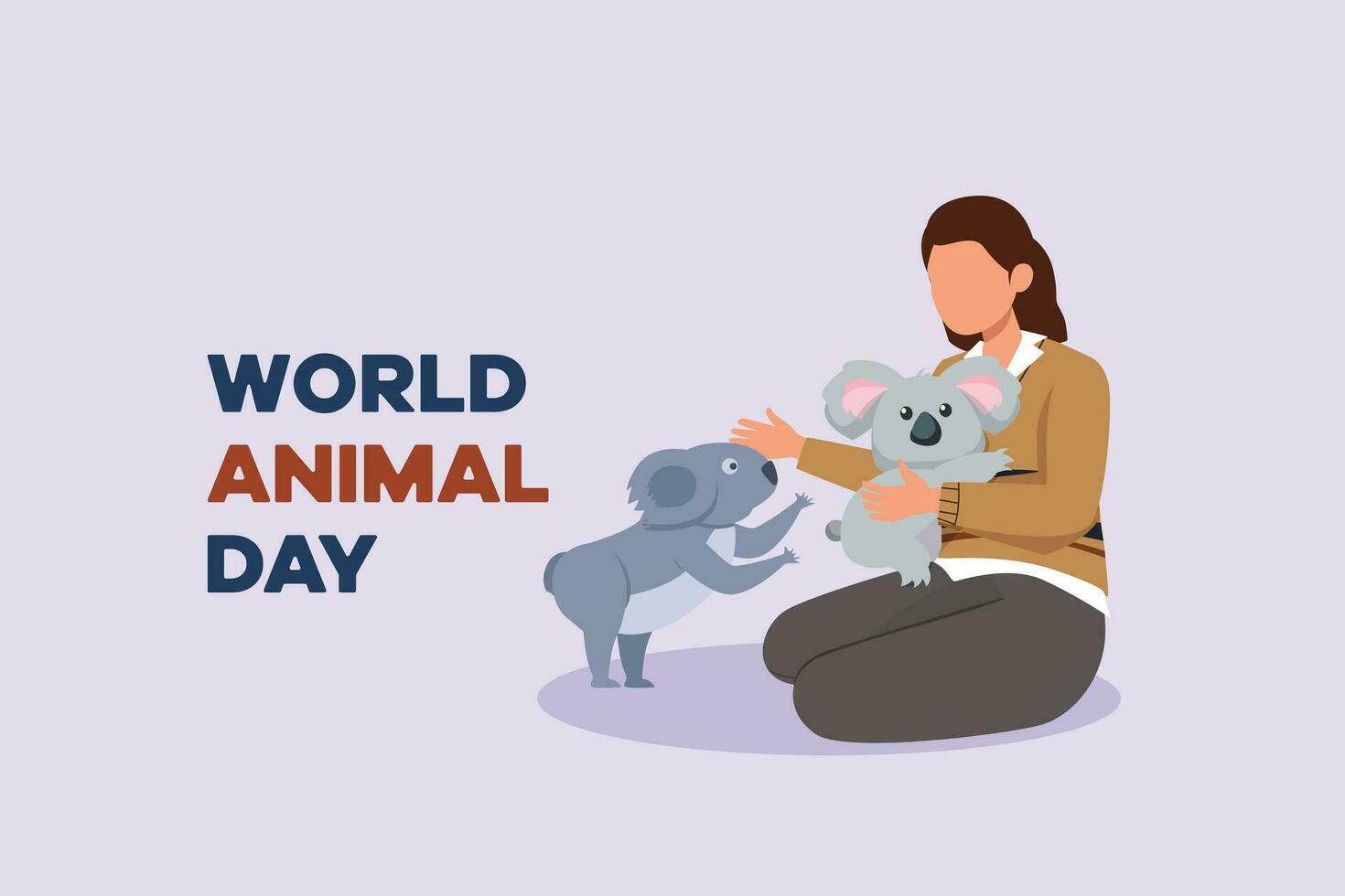 World Animal Day on October 4 concept. Colored flat vector illustration isolated.