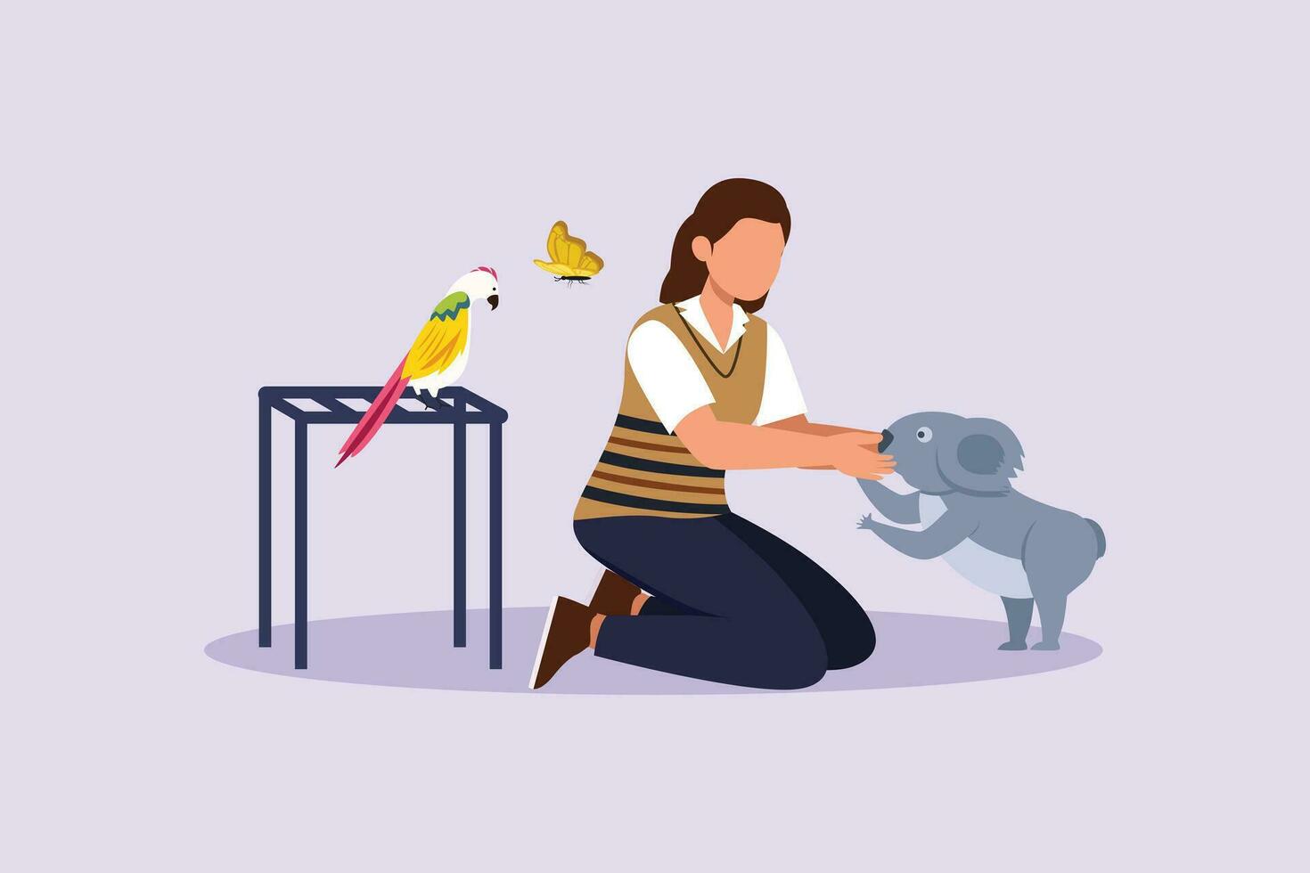 World Animal Day on October 4 concept. Colored flat vector illustration isolated.