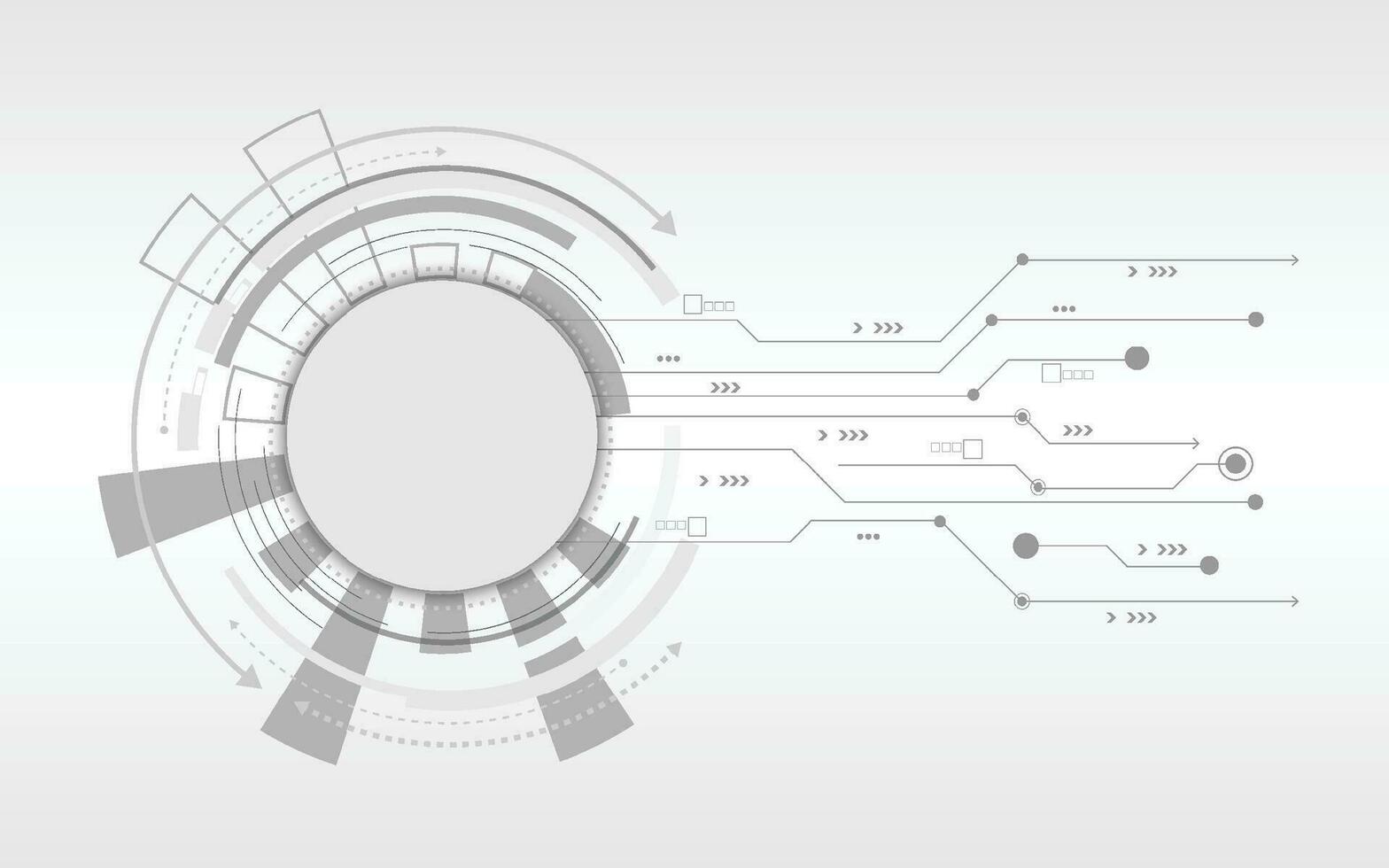 Digital technology blue circle futuristic abstract vector