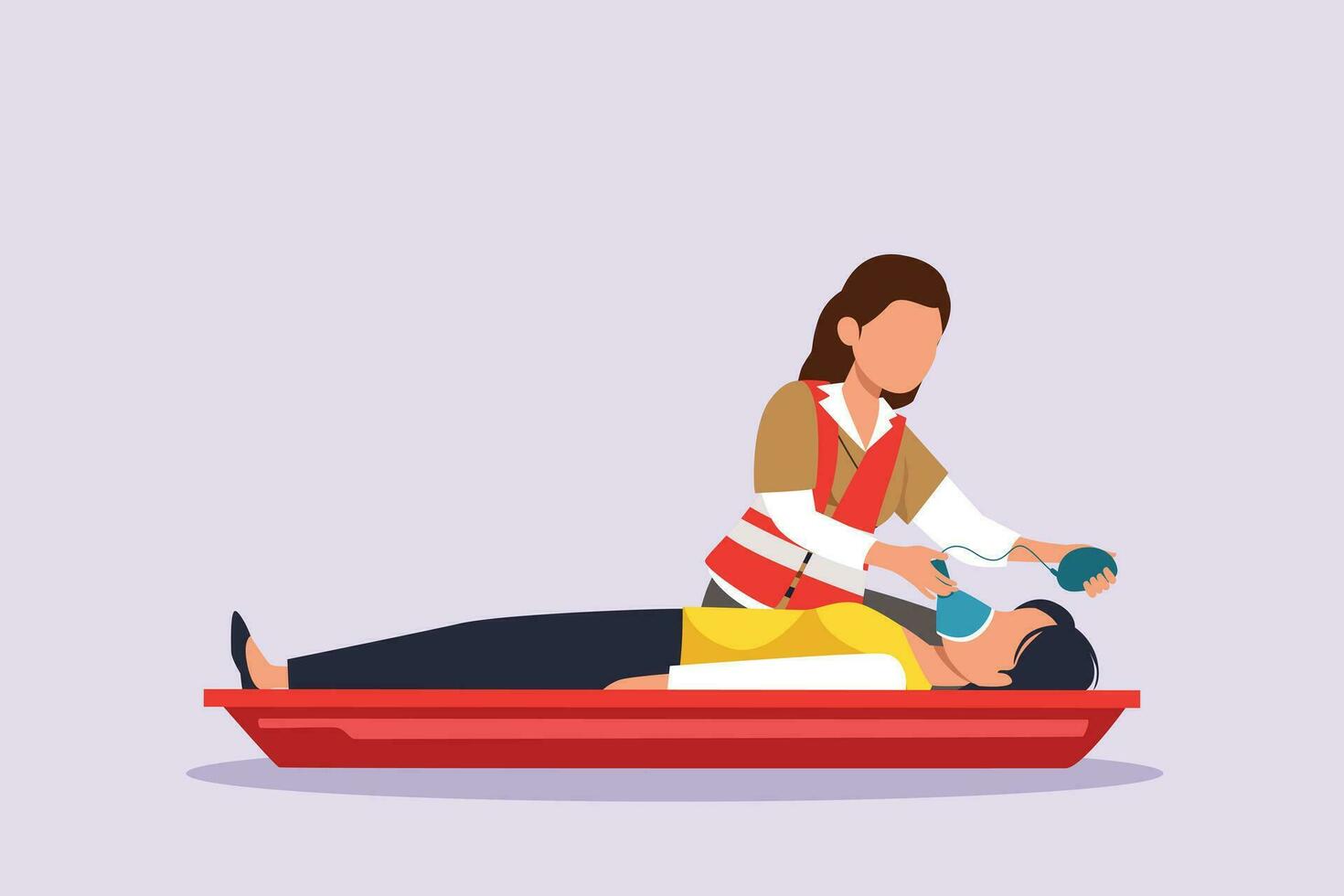 First aid. Emergency rescue concept. Colored flat vector illustration isolated.