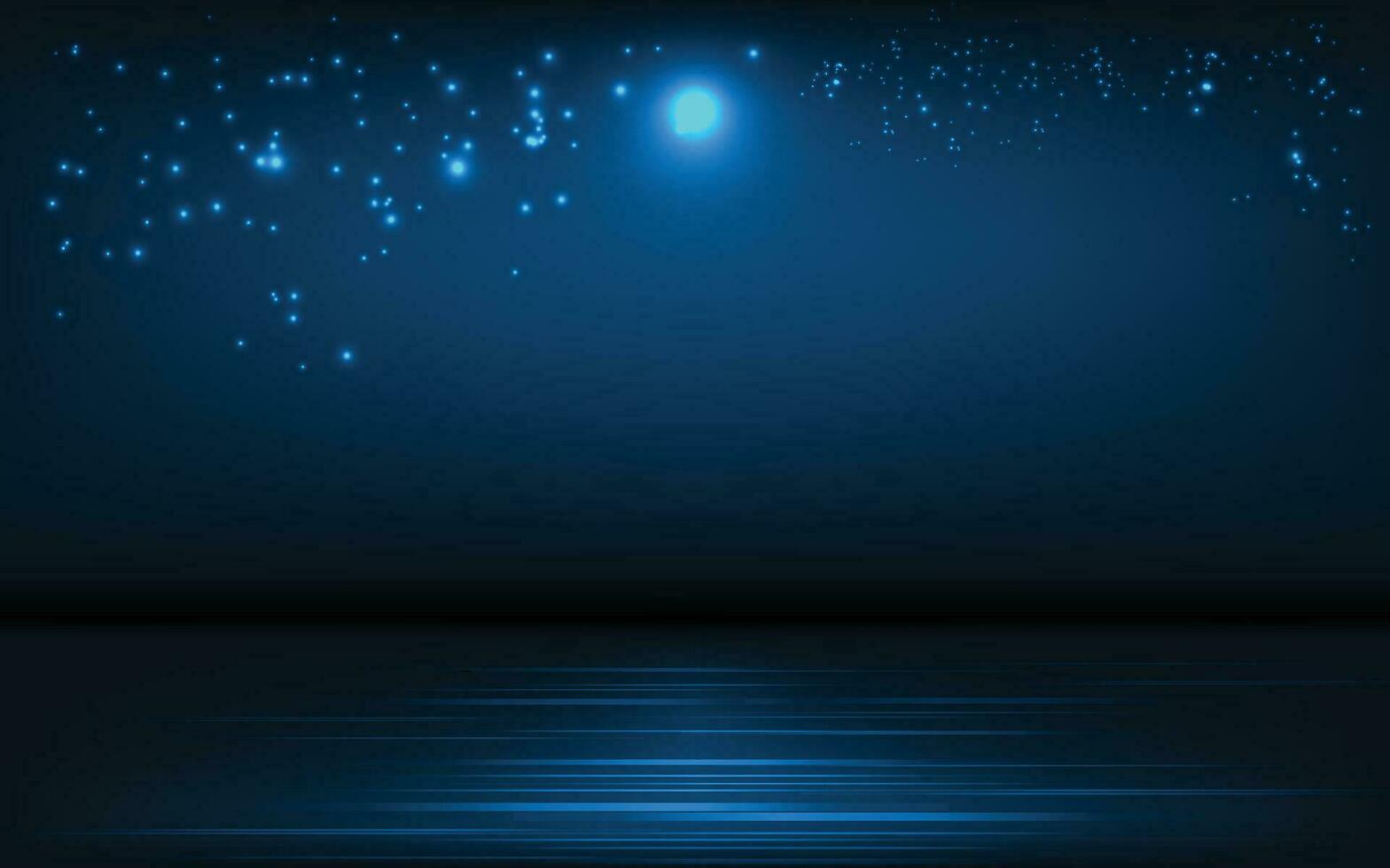 Background of the sea and the night sky with glittering stars vector