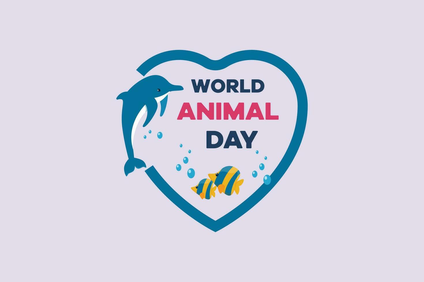 World Animal Day on October 4 concept. Colored flat vector illustration isolated.