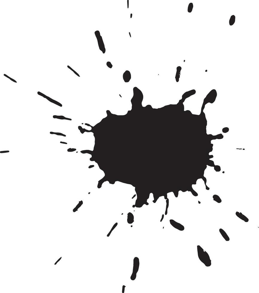 Black ink paint spot. Blob vector