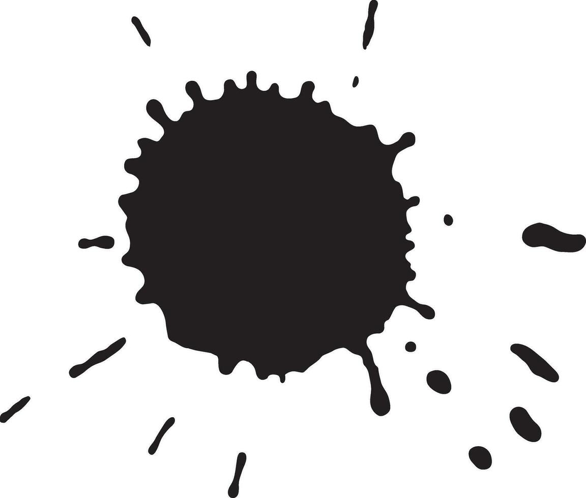 Black ink paint spot. Blob vector