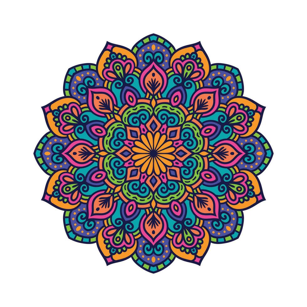 vistoso mandala diseño. indio mándala mandala antecedentes. vector