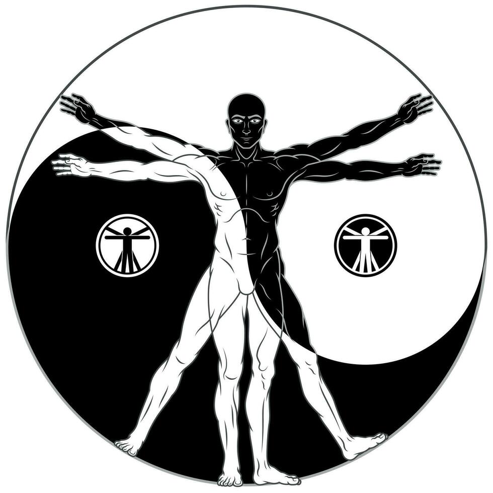human anatomy vector with yin yang