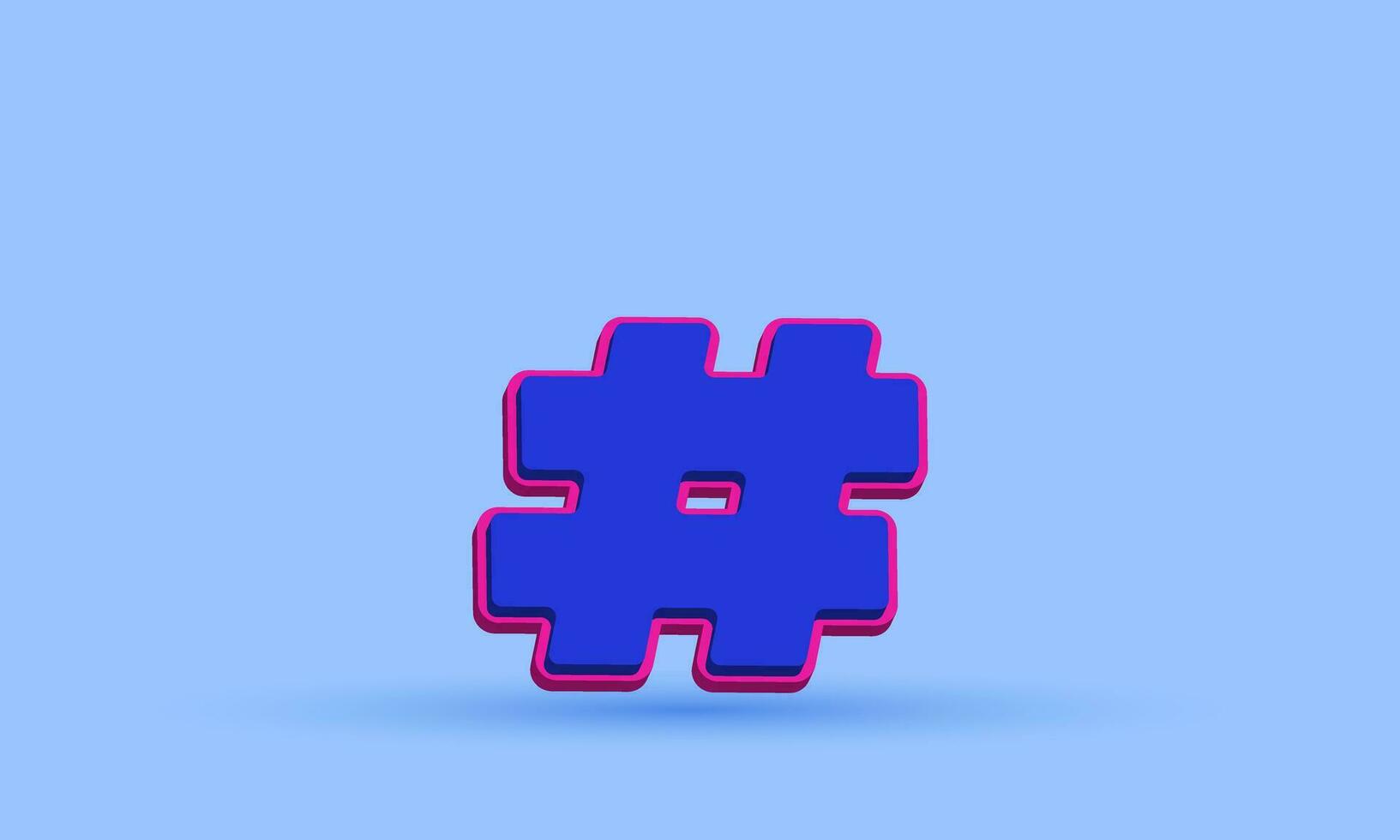 unique 3d style realistic hashtag icon trendy symbols isolated on background vector