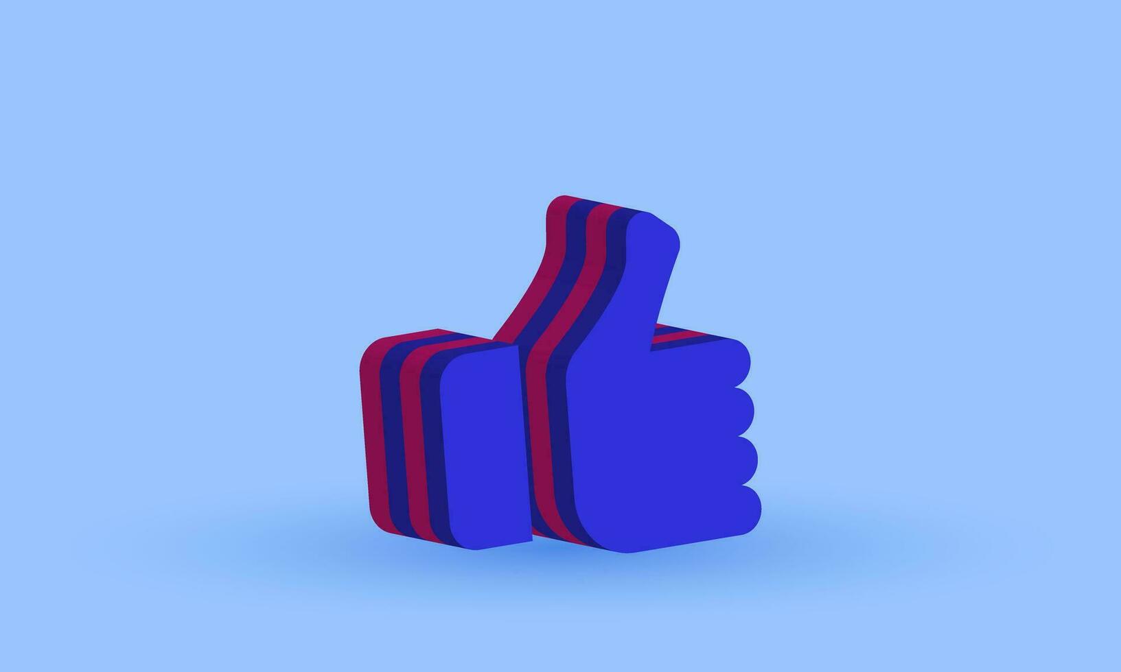 unique 3d style like success good feedback thumbs icon trendy symbols isolated on background vector