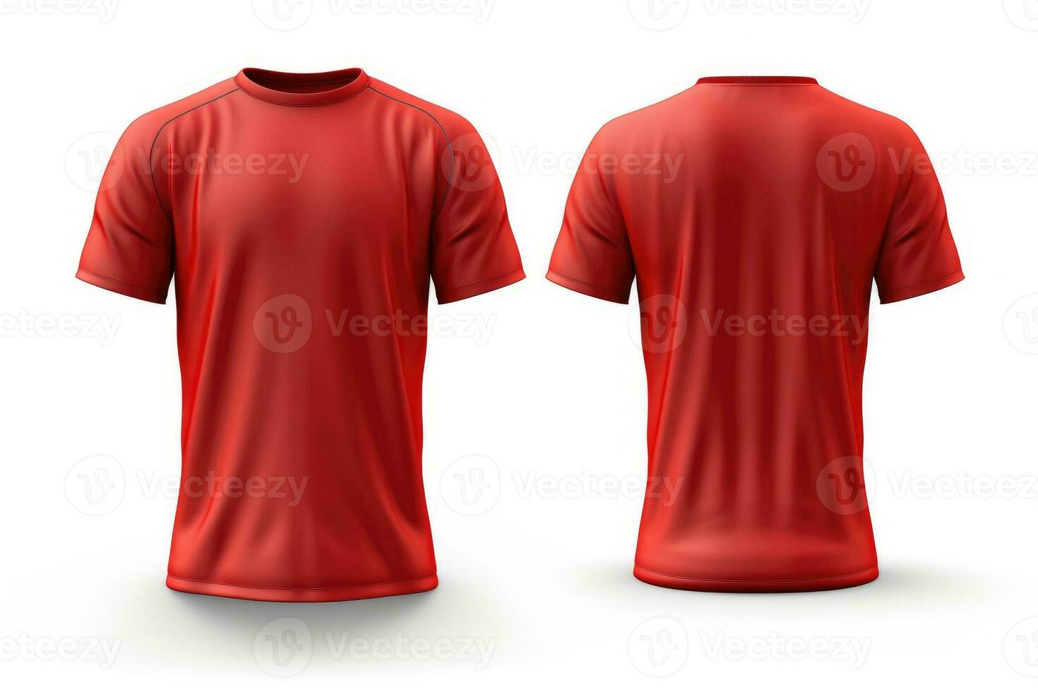 Red T-shirt with short sleeves. photo