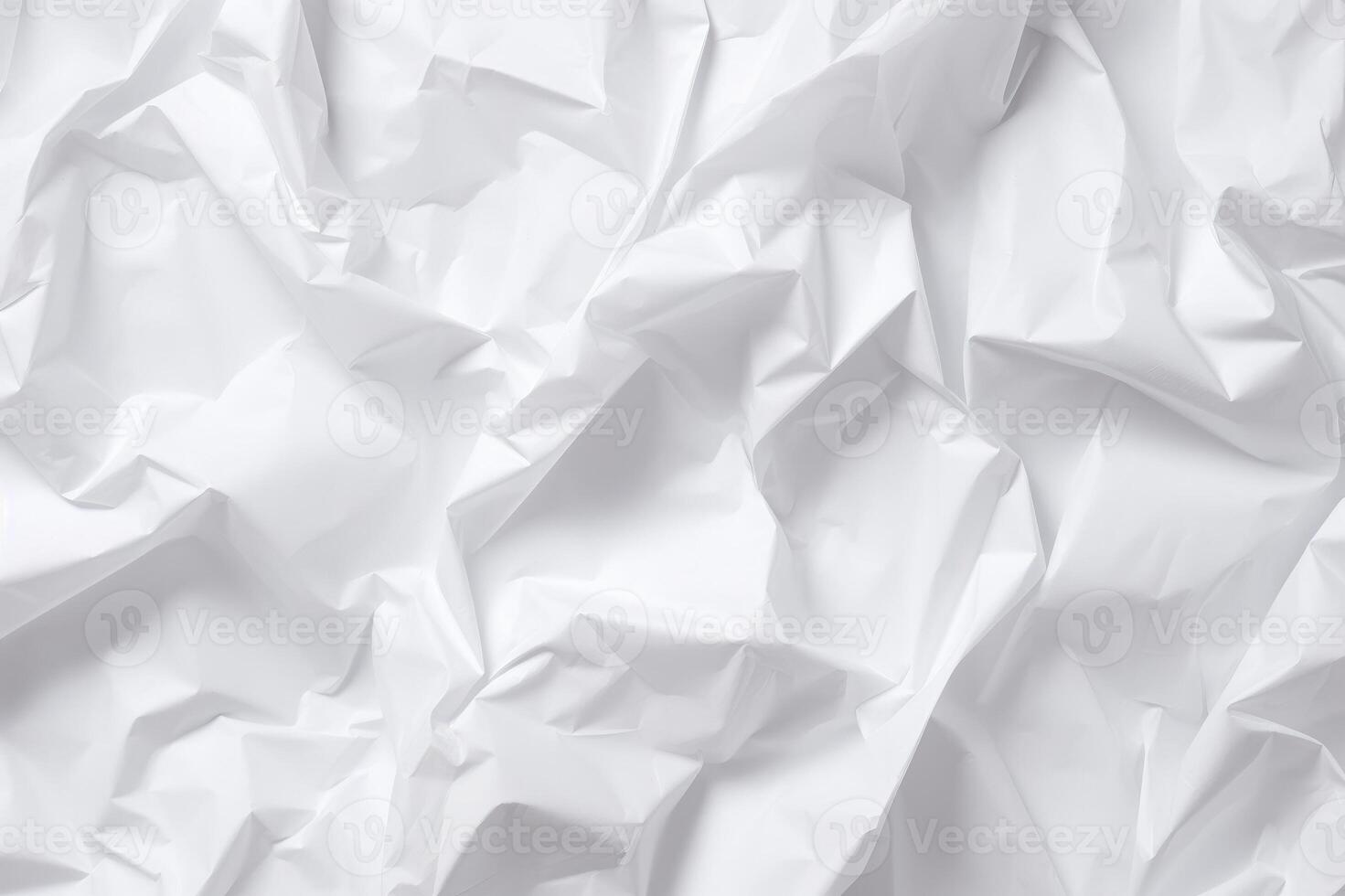 White bright crumpled paper texture background. photo