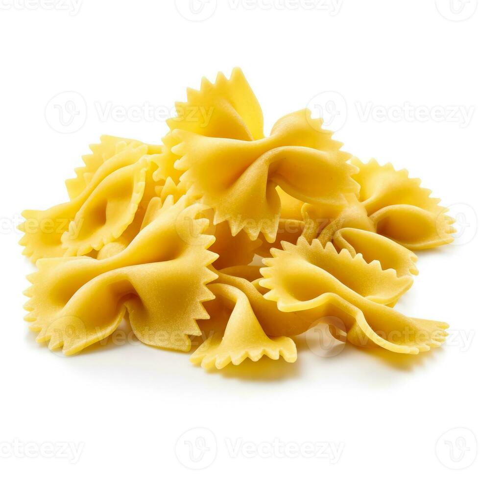 Farfalle pasta isolated on white background side view photo