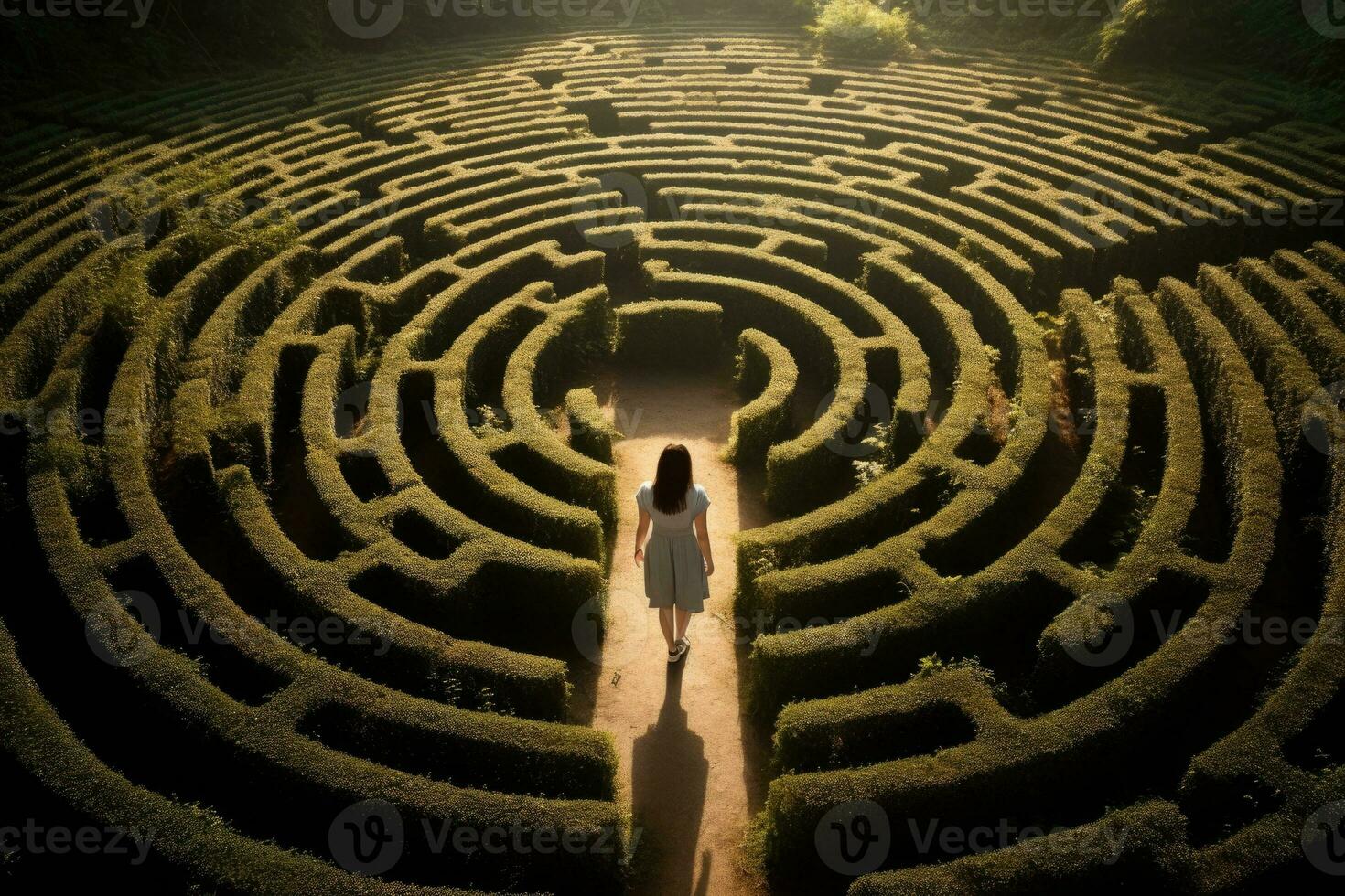 Feeling lost or trapped within the maze struggle with mental health photo