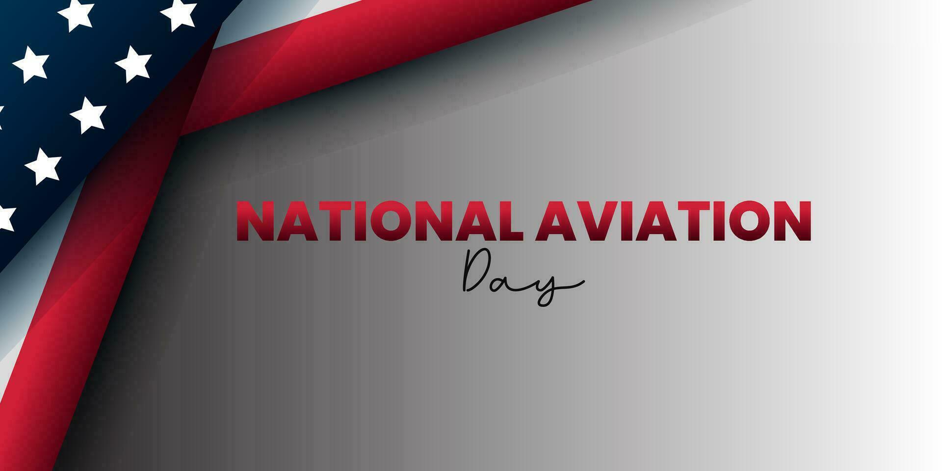 National Aviation Day on August 19. Holiday concept. Template for background, banner, card, poster with text inscription. EPS 10. vector