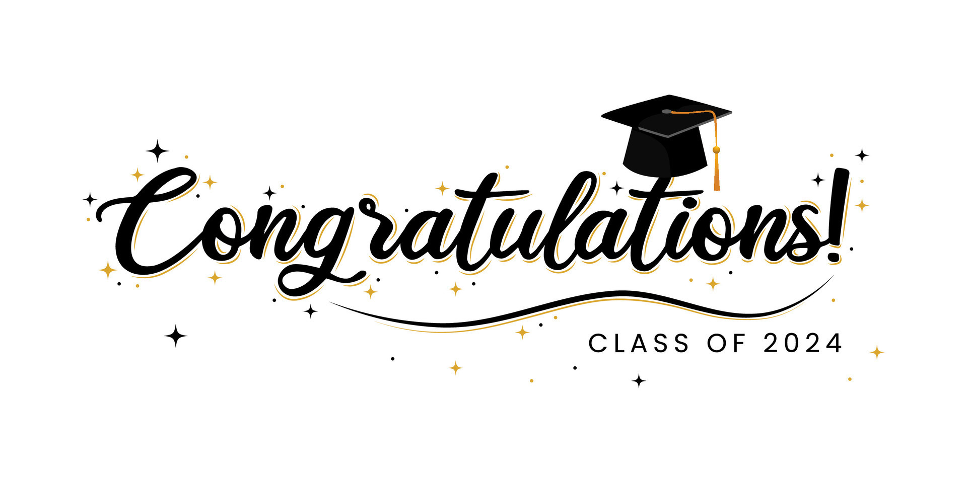 Congratulation Text For Graduation Class Of 2024 Vector, Class Of 2024,  Congratulation Graduation, 2024 PNG and Vector with Transparent Background  for Free Download