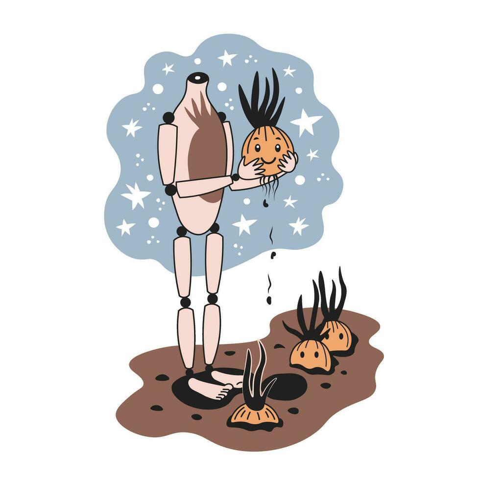 Funny t shirt print with robot vector