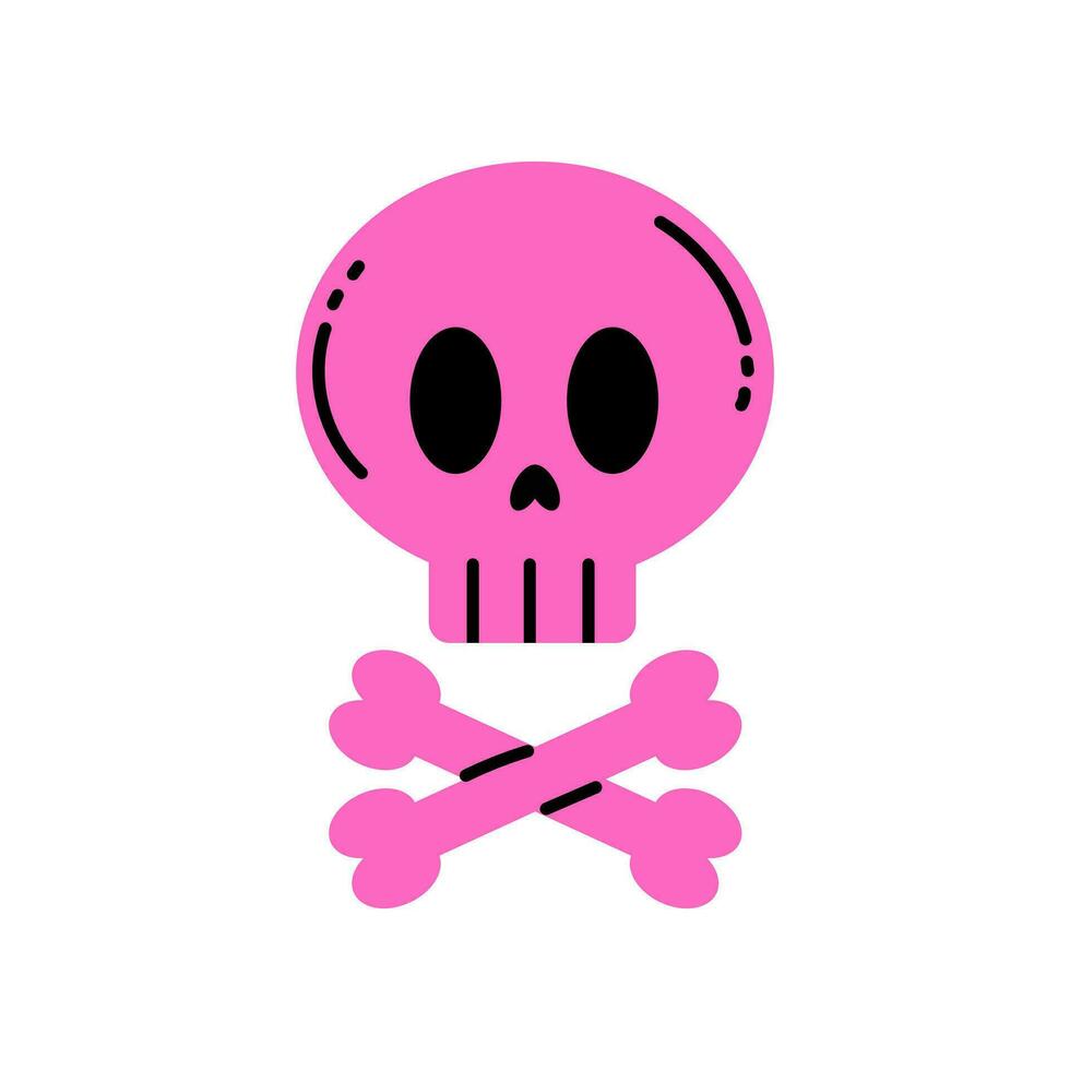 Pink Skull with crossed bones vector