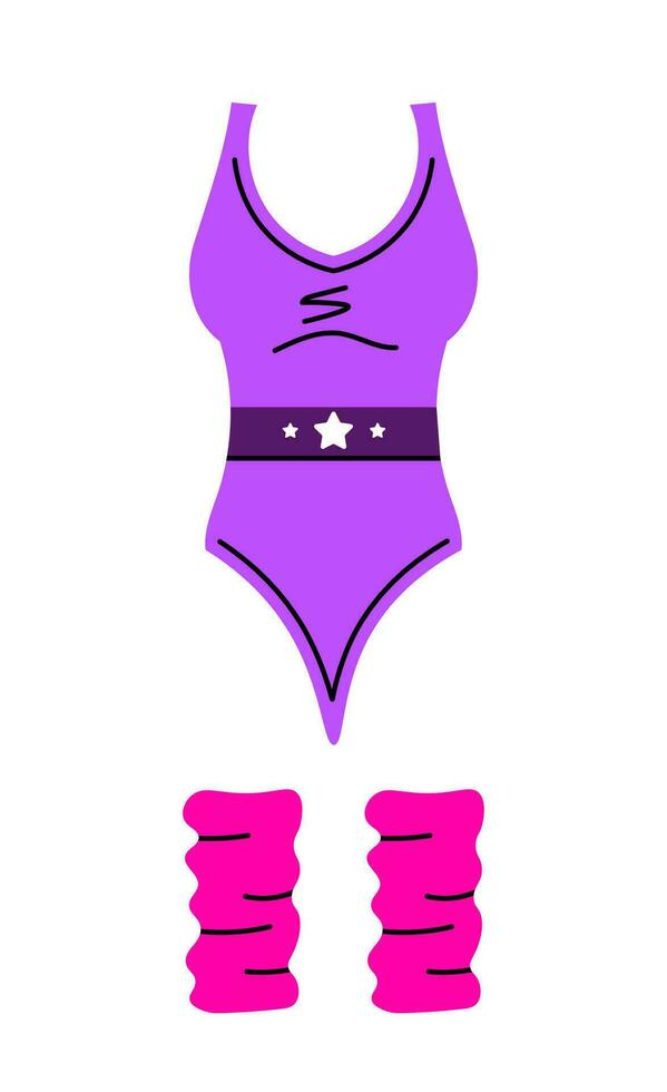 Purple vintage sport swimsuit vector