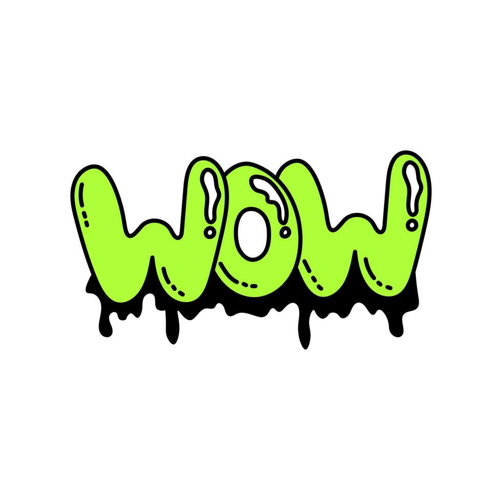 Wow graffiti lettering vector