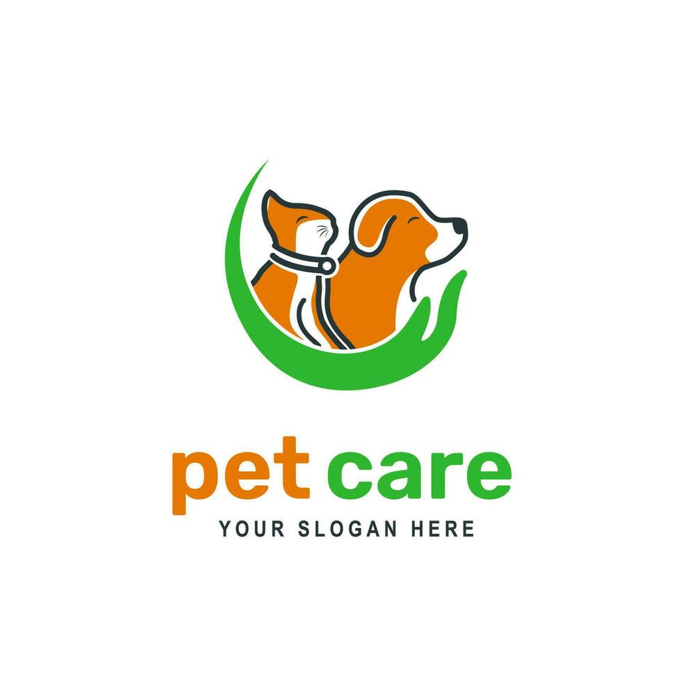 Animal pet care logo. pet store vector illustration