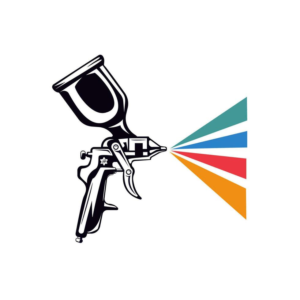 Auto Paint logo design template vector .spray gun vector illustration