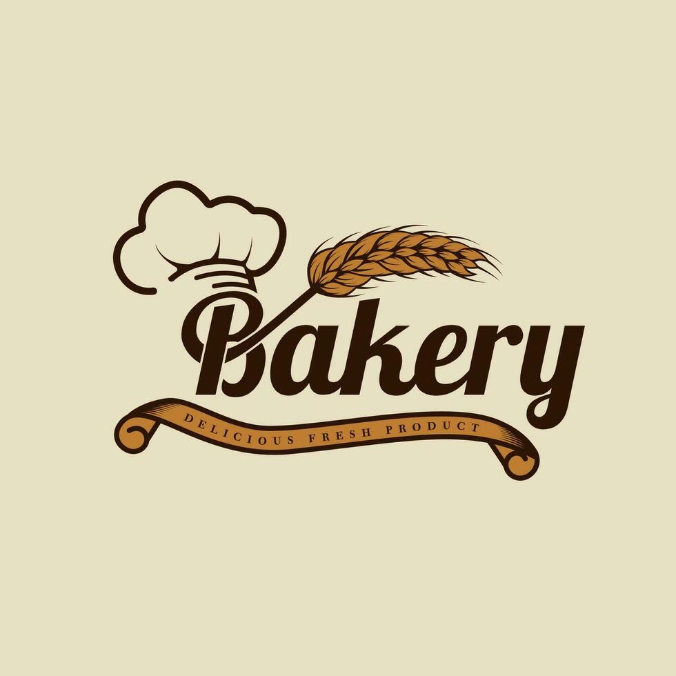 Bakery logo retro concept design illustration , best for bread and cakes shop, food beverages store logo emblem template vector