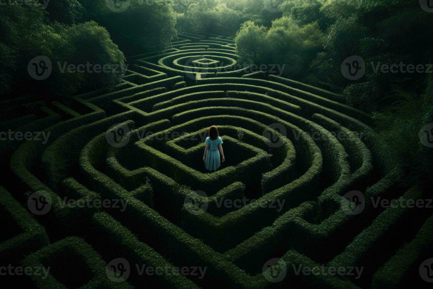 Feeling lost or trapped within the maze struggle with mental health photo