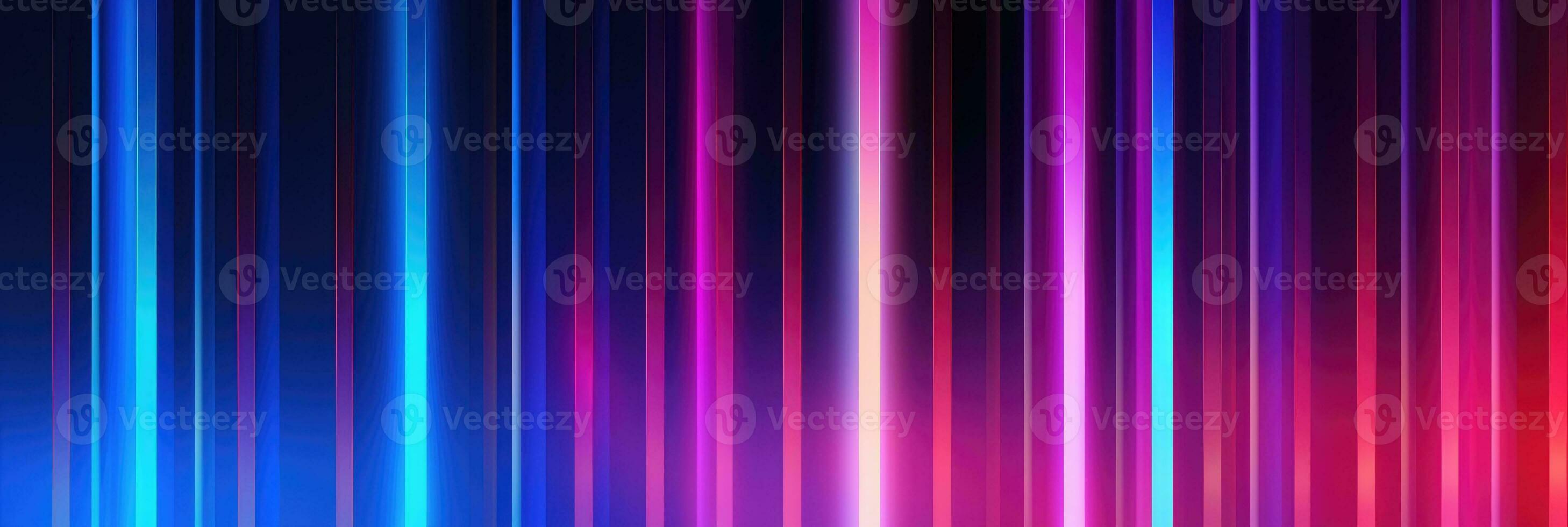 Abstract futuristic background with pink blue glowing neon lines. Generative AI photo