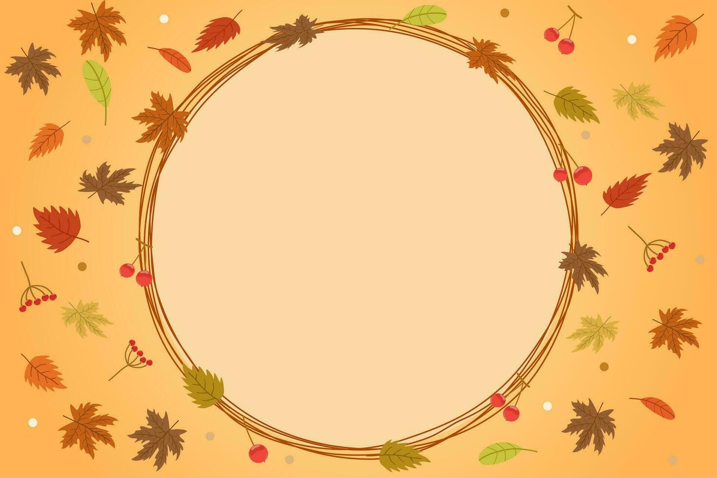 Vector - Cute border or frame on autumn season concept.