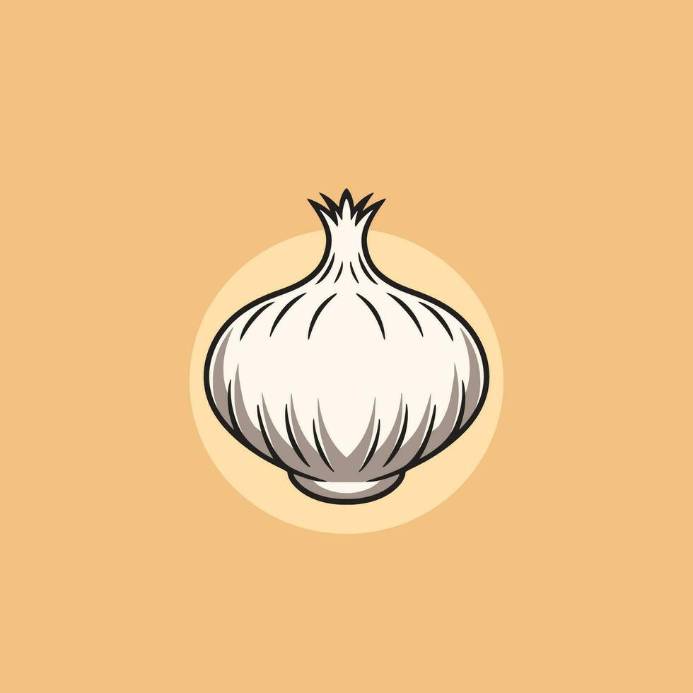 Simple onion icon cartoon illustration vector