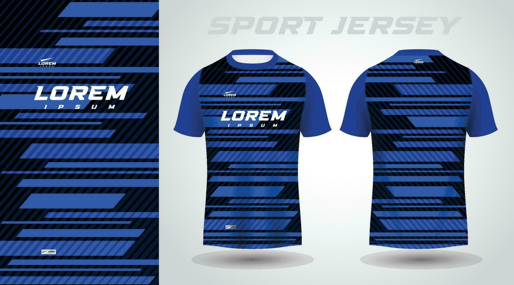 diseño de jersey deportivo de camiseta azul negro vector