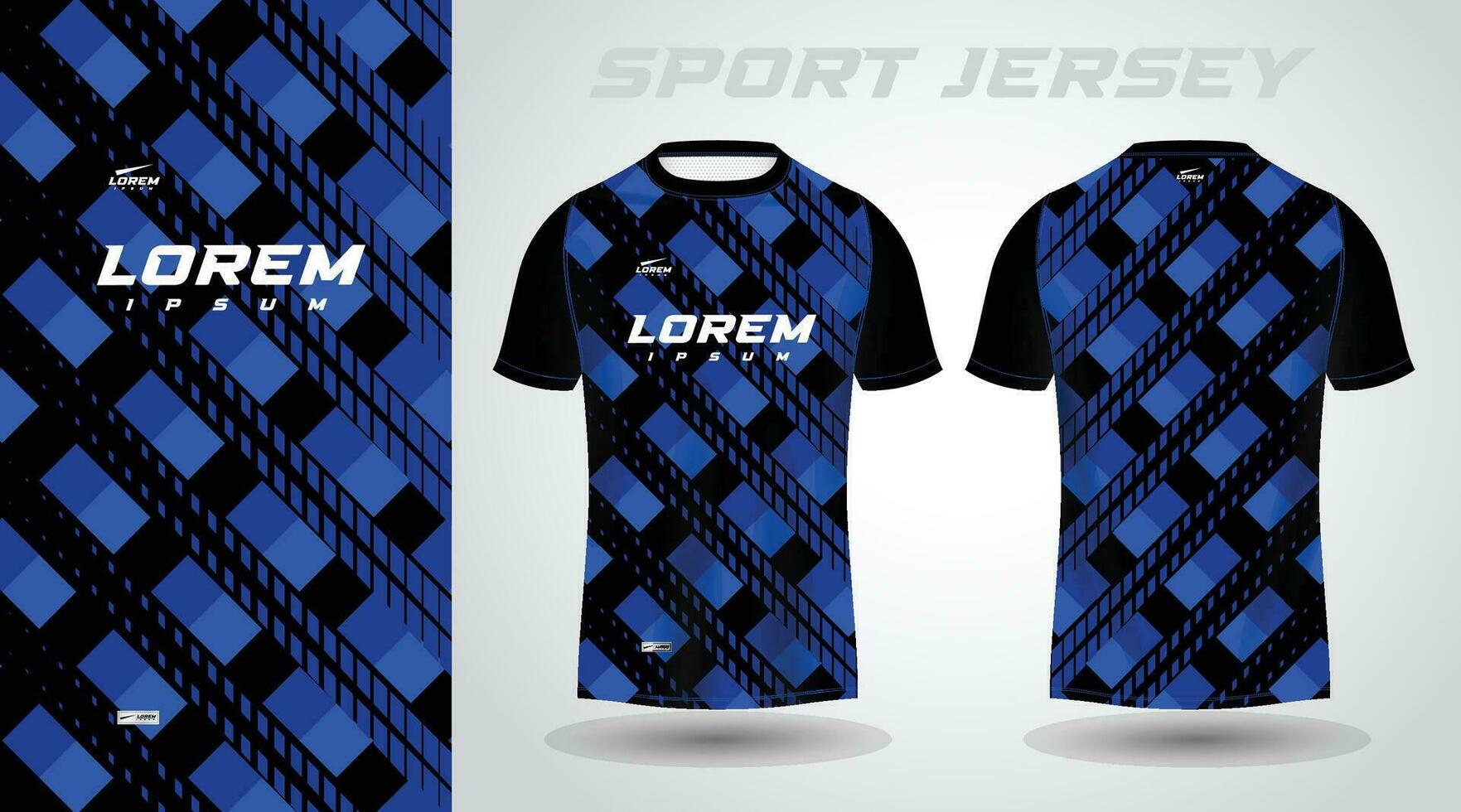 diseño de jersey deportivo de camiseta azul negro vector