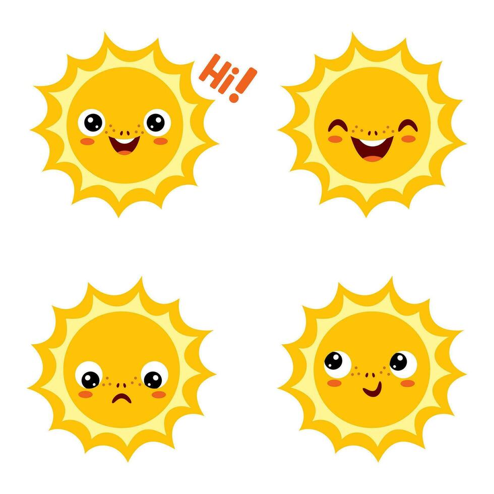 Cartoon Drawing Of Sun Character vector