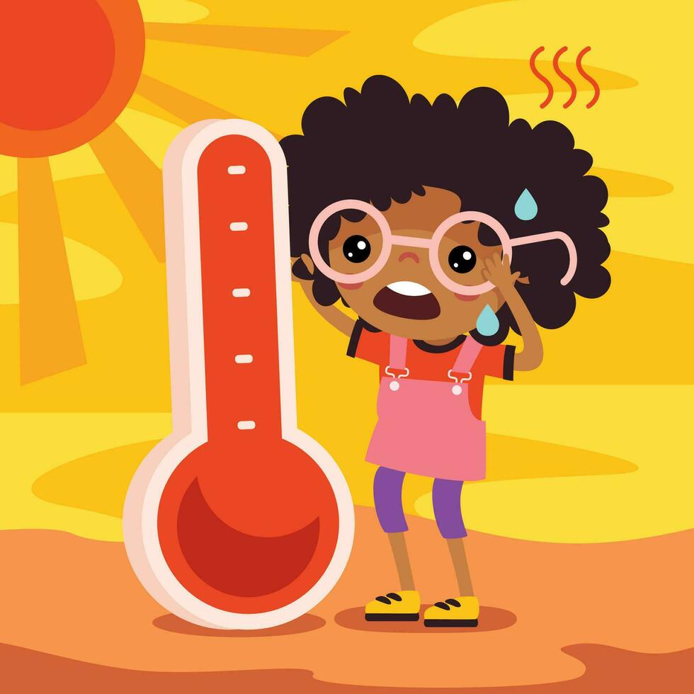 Hot Weather And Sunny Day vector