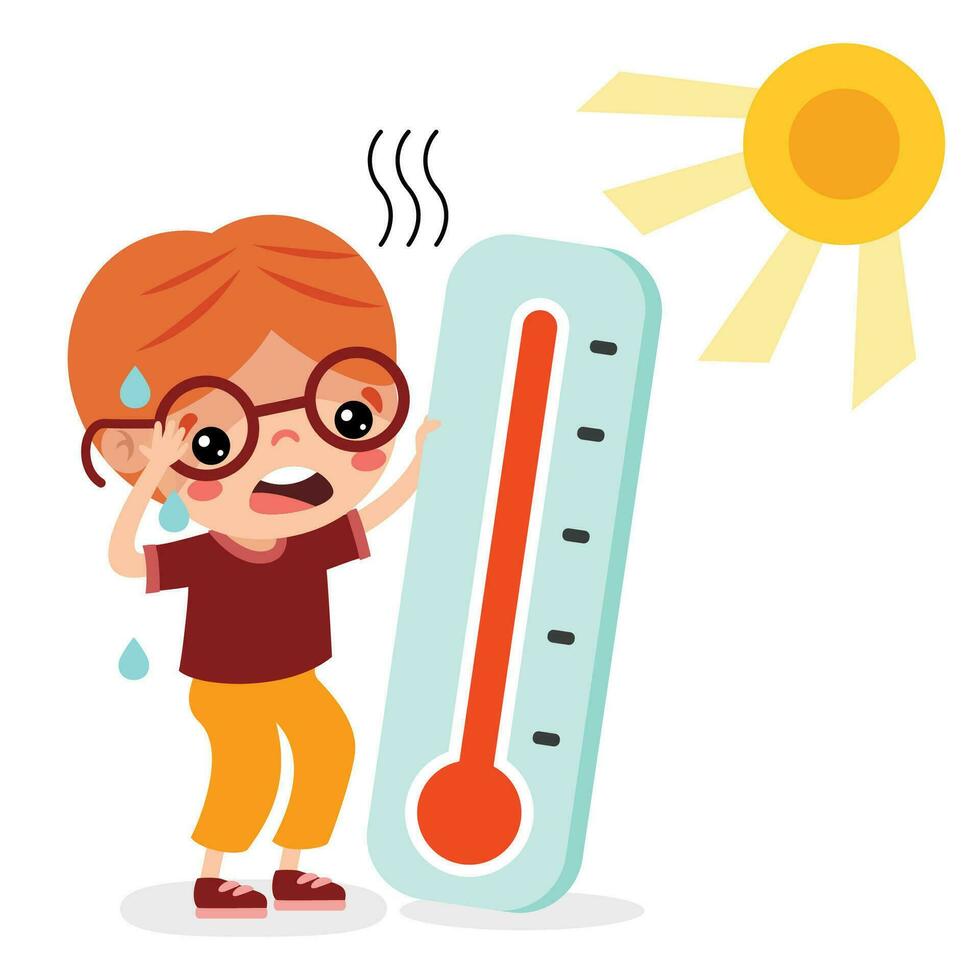 caliente clima y soleado día vector