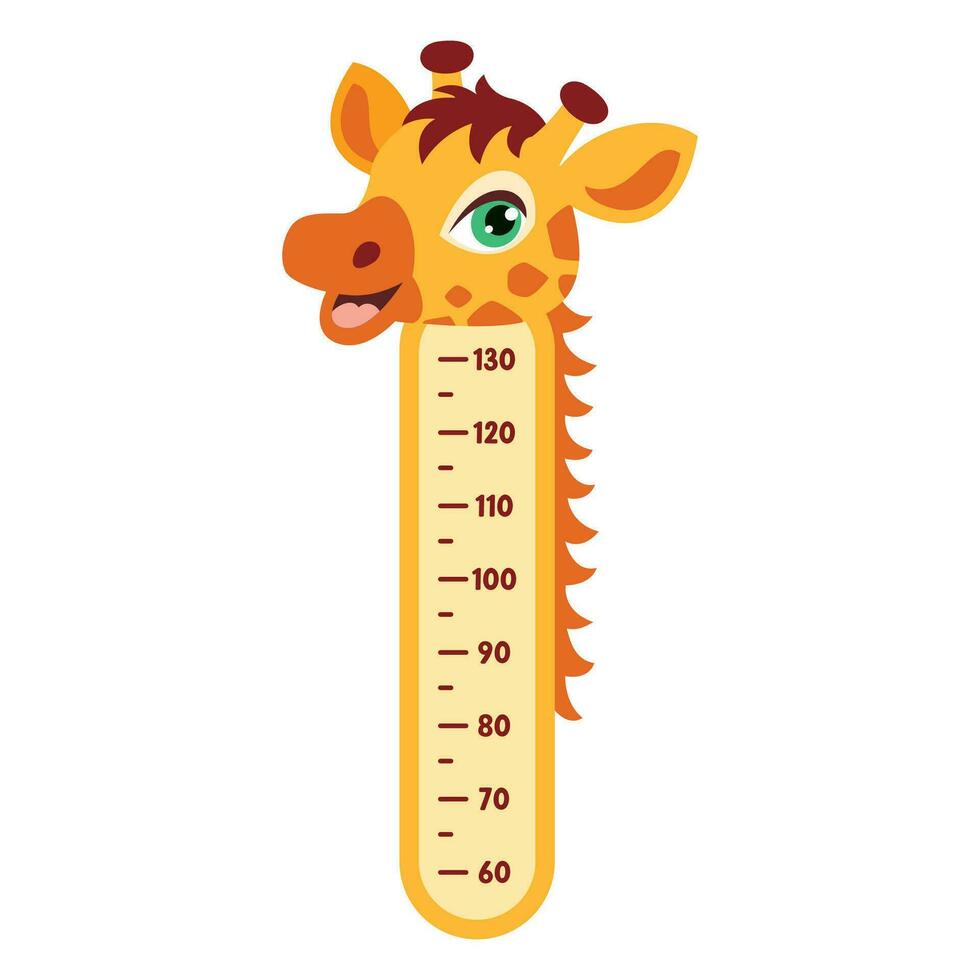 Height Chart With Cartoon Animals vector