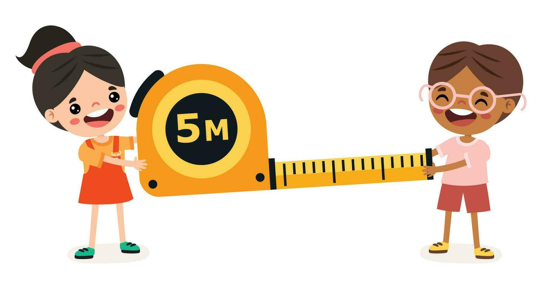 Cartoon Student Using Tape Measure vector