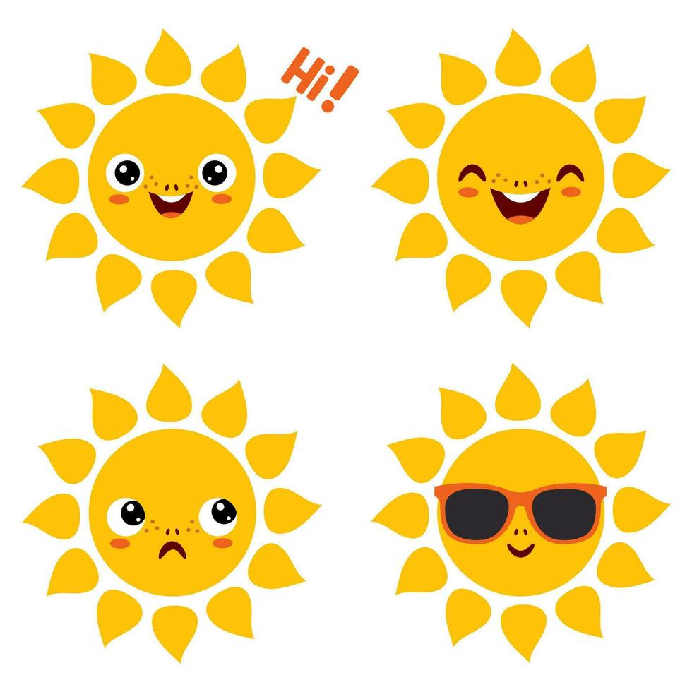 Cartoon Drawing Of Sun Character vector