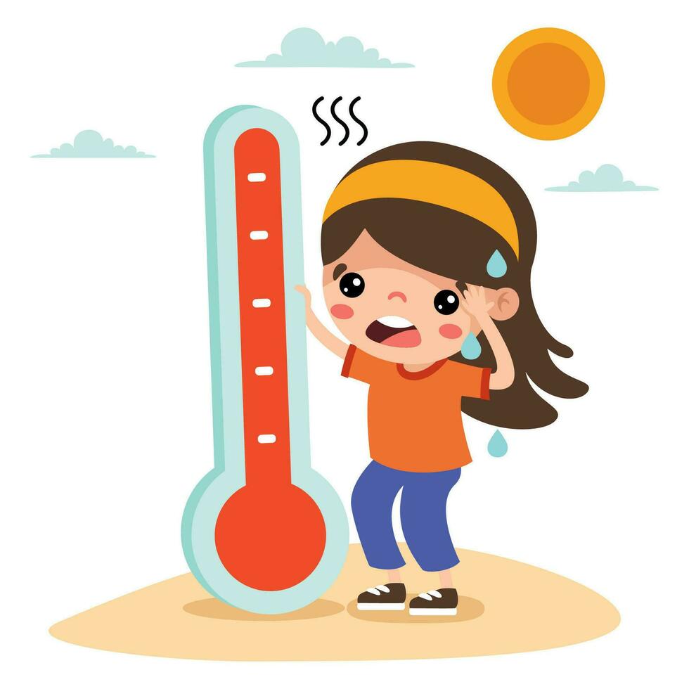 caliente clima y soleado día vector