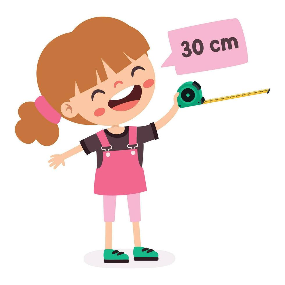 Cartoon Student Using Tape Measure vector